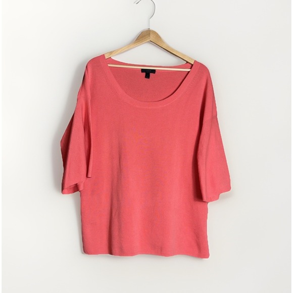 J.CREW Sweaters - J.Crew Women's Scoop Neck Knit Sweater Size L Quarter Sleeve Coral